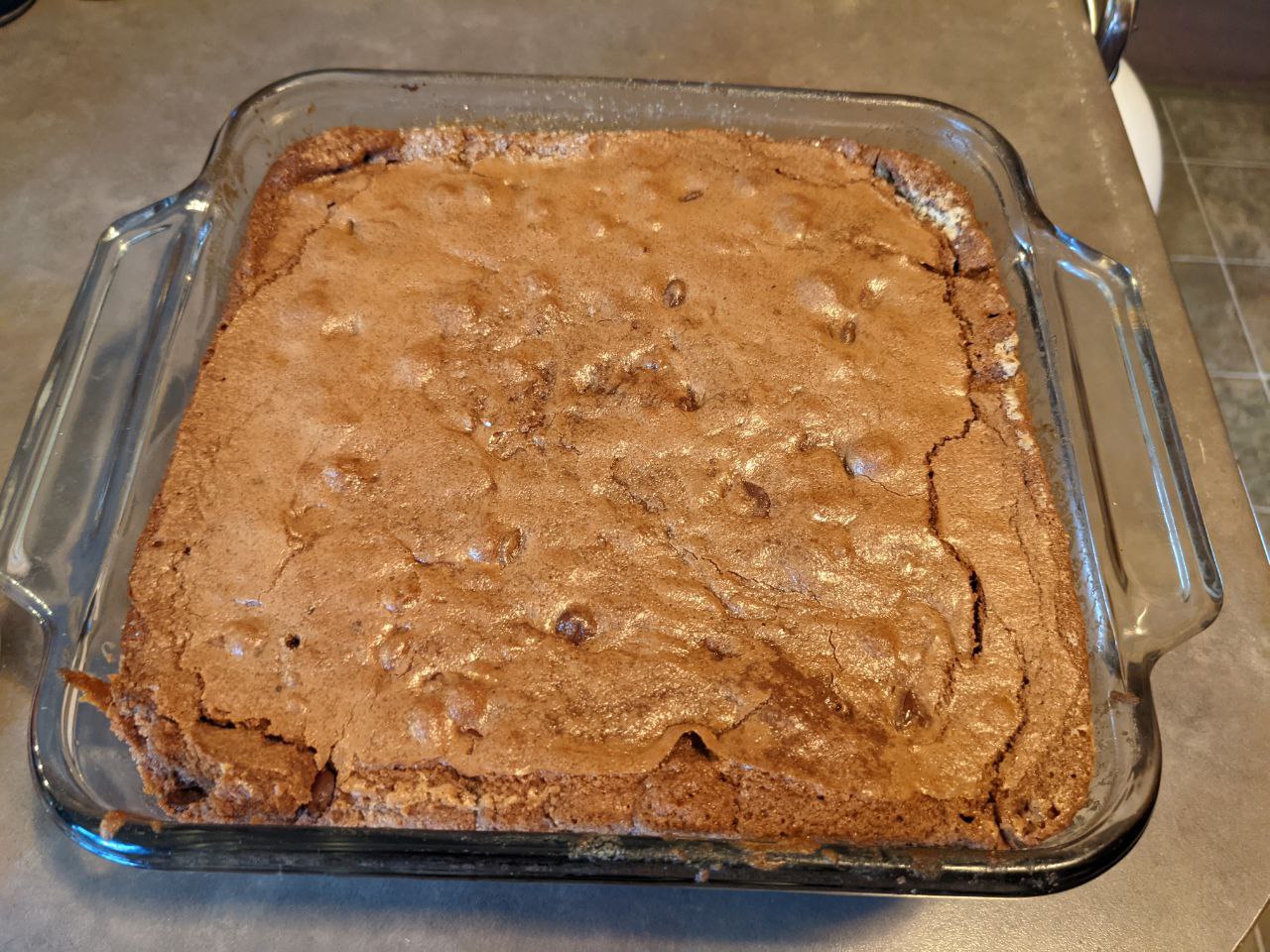 A pan of mustard brownies. A pan of mustard brownies.