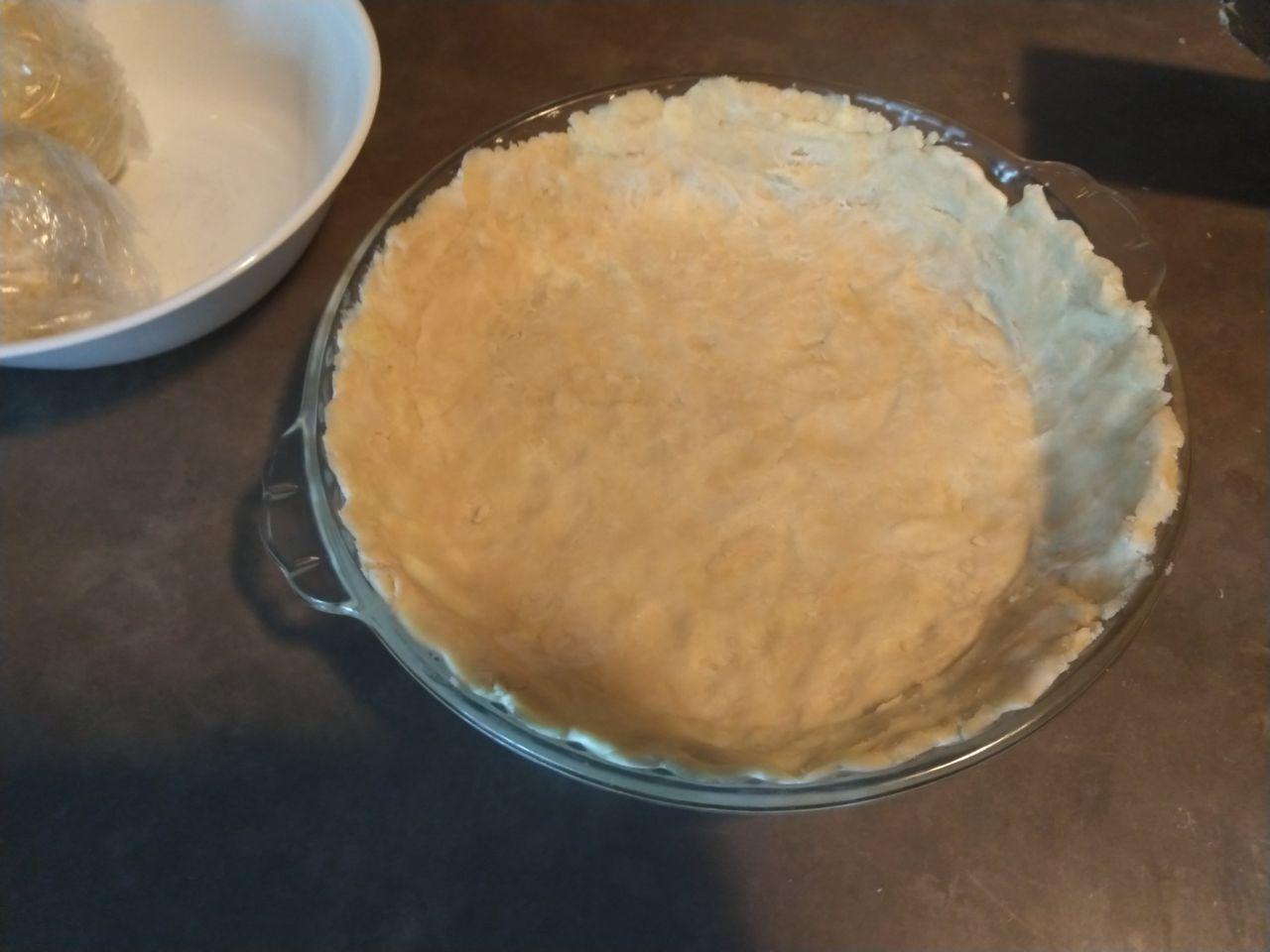 Pie crust pressed in pan.