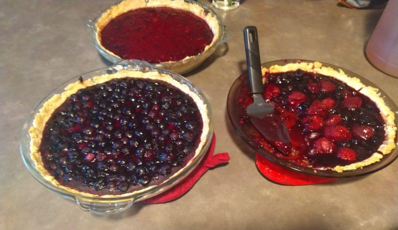 Blueberry, raspberry, and blackberry strawberry pies. Blueberry, raspberry, and blackberry strawberry pies.
