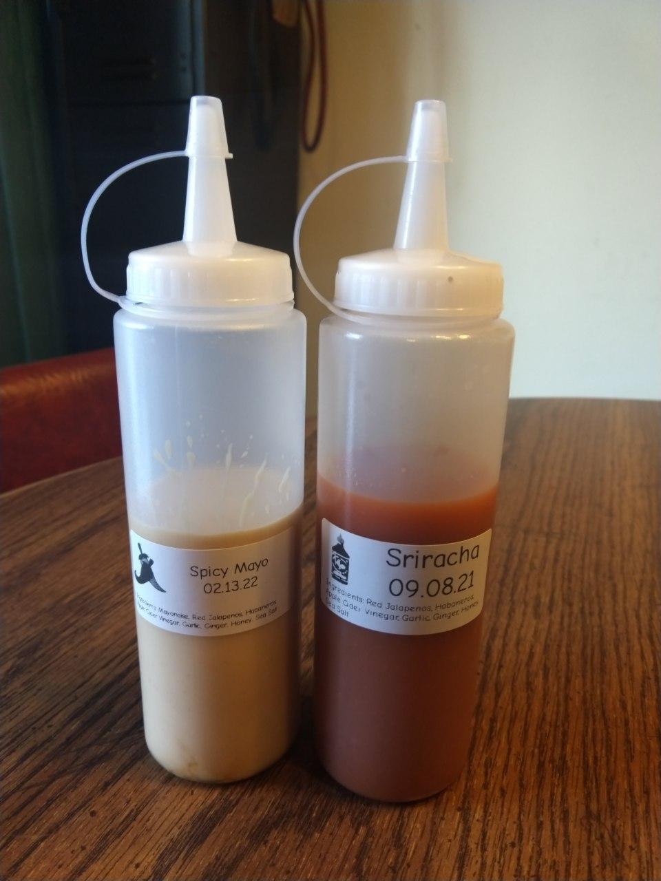Homemade sriracha and spicy mayo for poke. Homemade sriracha and spicy mayo for poke.